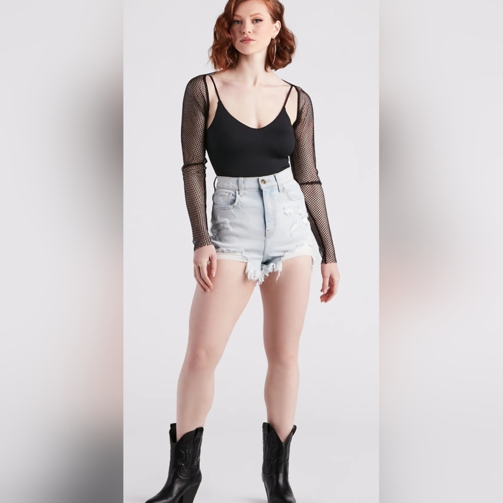 Black Rhinestone Mesh Bolero